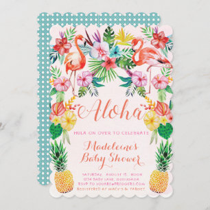 Luau Tropical Baby shower Invitation Kaart