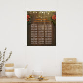 Luau Tropical Beach Flowers Wedding Seding Chart Poster (Keuken)