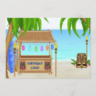Luau Tropical Beach Invitation d'anniversaire ~ Ga