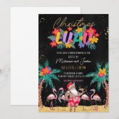 Luau Tropical Christmas Party Invitation Card (Devant / Derrière)
