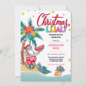 Luau Tropical Christmas Party Invitation Card (Devant)