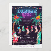 Luau Tropical Christmas Party Invitation Card (Devant / Derrière)
