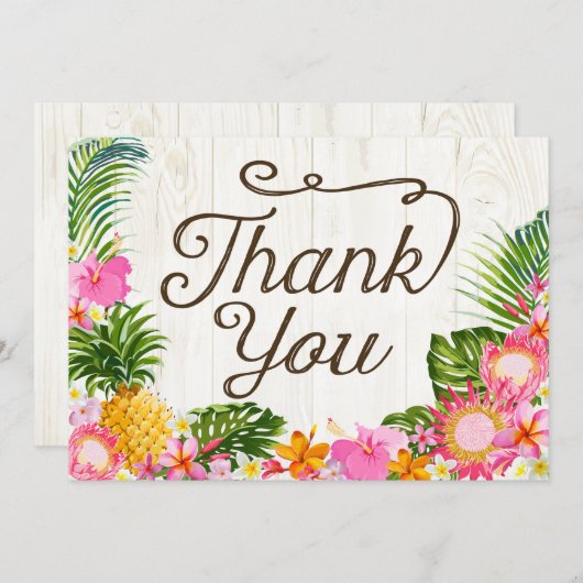 Luau Tropical Floral Beach Merci rustique (Devant / Derrière)