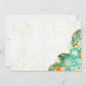 Luau Tropical Floral Beach Rustic Dank u Bedankkaart (Achterkant)