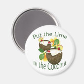 Luau Tropical Party Funny Coconut Drink Magnet (Recto/Verso)