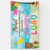 Luau Tropical Theme Spandoek (Verticaal)