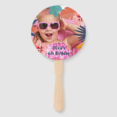 Luau tropisch zomer verjaardagsfeestje handwaaier (Voorkant)