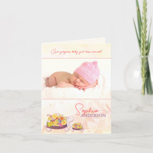 Luau Turtles Baby Girl Foto Geboorte Aankondiging