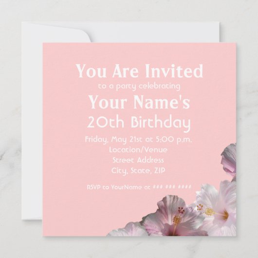 Luau Uitnodiging (Achterkant)