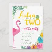 Luau Uitnodiging voor tweede verjaardagsfeestje, L (Voorkant)