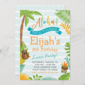 Luau uitnodiging voor verjaardagsfeestje (Voorkant / Achterkant)