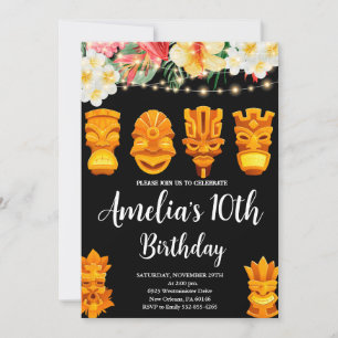 Luau Verjaardag, Tiki Mask Party, Aloha, Tropisch Kaart