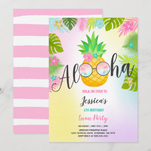 Luau Verjaardag Uitnodiging Ananas Hawaiian Luau
