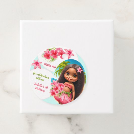 Luau verjaardagsfeest Tropisch strand Bedankjes Labels (In situ)