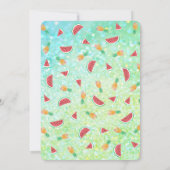 luau verjaardagsfeest waterverf ananas kaart (Achterkant)