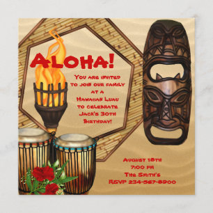 Luau-verjaardagsfeestje Hawaiaans Luau-feestje Kaart