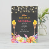  Luau Verjaardagsfeestuitnodiging Kaart (Staand voorkant)