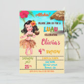 Luau verjaardagsuitnodiging Hawaiian uitnodiging A (Staand voorkant)