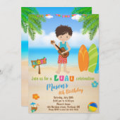 Luau verjaardagsuitnodiging Luau-uitnodiging aloha Kaart (Voorkant / Achterkant)