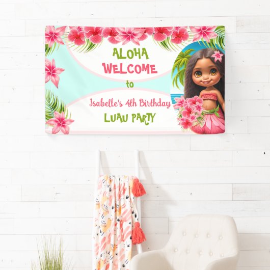 Luau verjaardagsuitnodiging Tropisch strandfeest m Spandoek (Insitu)