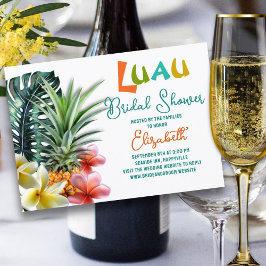 Luau Vrijgezellenfeest Pineapples Plumeria Invitat Kaart