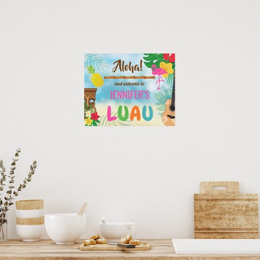 Luau Welcome Print, Value Poster Paper (Matte) (Cuisine)