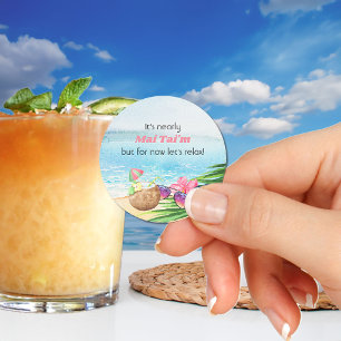 Luau Zomer Strand Grappig Mijn Tijd Baby Shower Ronde Sticker