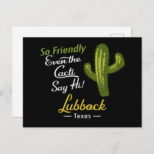 Lubbock Cactus Funny Retro Briefkaart (Voorkant / Achterkant)