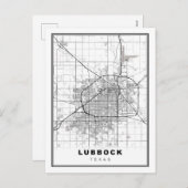 Lubbock Map Feestdagenkaart (Voorkant / Achterkant)