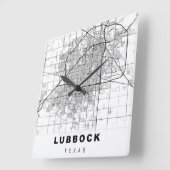 Lubbock Map Vierkante Klok (Hoek)