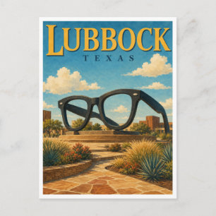 Lubbock Texas Holly Glasses GeoSaga Briefkaart