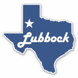 Lubbock, Texas Lone Star State Map Sticker