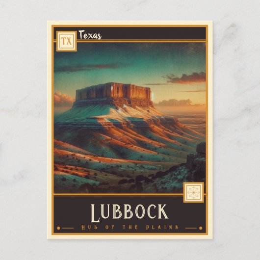 Lubbock, Texas | Vintage Briefkaart (Voorkant)