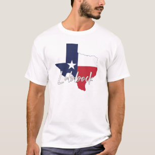 Lubbock, Texas Vlaggenkaart Mannen T-shirt