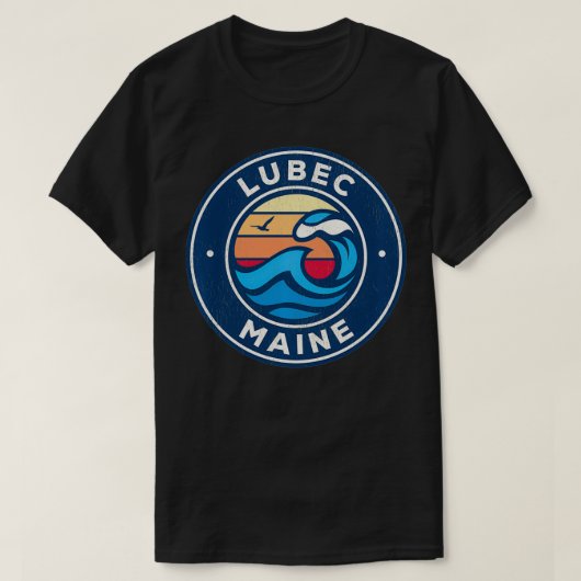 Lubec Maine ME Nautical Waves Design Pullo T-shirt (Design voorkant)