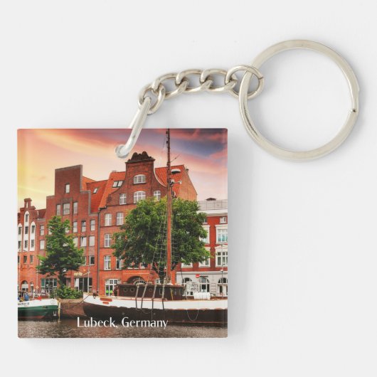 Lubeck Duitsland foto van cityscape Sleutelhanger (Achterkant)
