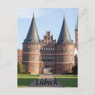 Lübeck Holstentor Gate foto Briefkaart
