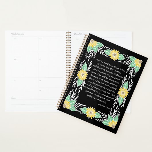 Luc 11:2-4 Bible Verse Calendrier Planificateur (Devant avec enveloppe)