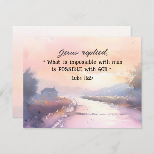 Luc 18:27 Possible avec la carte de Dieu Jésus (Devant / Derrière)