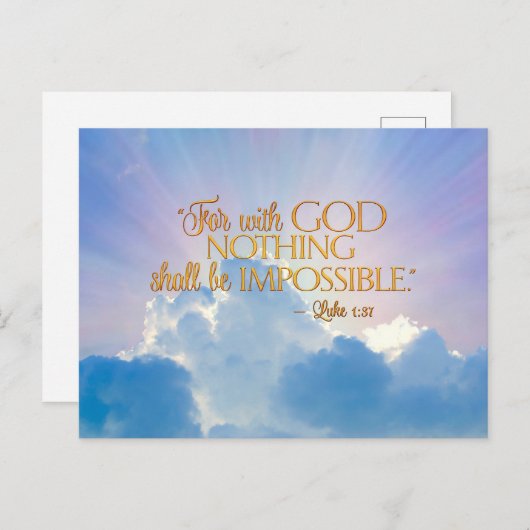 Luc 1:37 Avec Dieu Aucune Carte Impossible (Devant / Derrière)