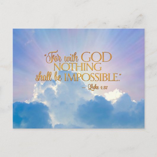 Luc 1:37 Avec Dieu Aucune Carte Impossible (Devant)
