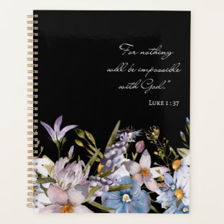 Luc 1:37 Bible Verse Fleurs sauvages Aquarelle Art