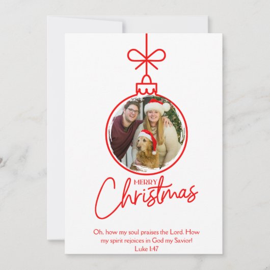 Luc 1:47 Christian Joyeux Noël Invitation (Devant)