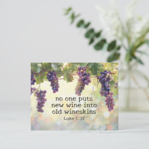 Luc 5:37 Nouveau Vin dans Vieux Wineskins Carte Bi