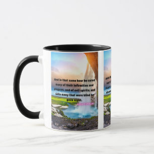 Luc 7:21 KJV Bible Verse Pic Mug Deux Tons