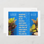 Luc 9:23 Carte postale Écriture (Devant / Derrière)