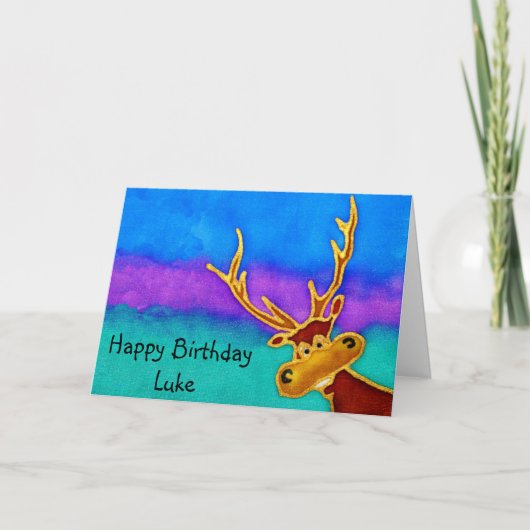 Luc, carte idiote de mâle de joyeux anniversaire (Devant)