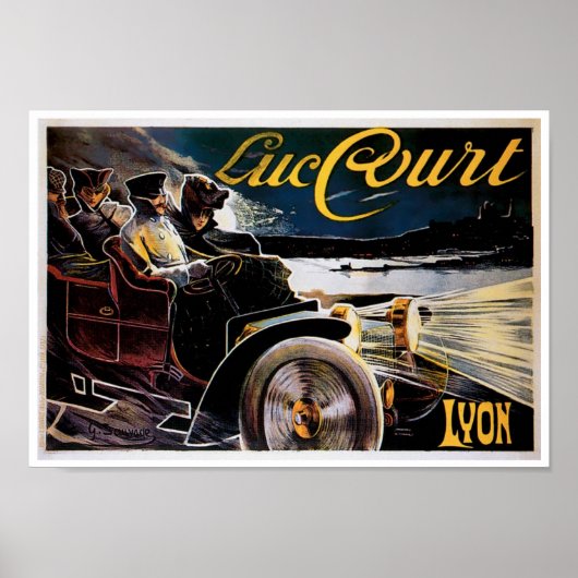 Luc Court Lyon Automobile and  Art Poster (Voorkant)
