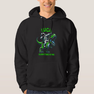 Luca Crushin' It Since Day One Astronaut Dinosaur  Hoodie