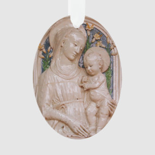 Luca della Robbia Madonna Child en Lilies Art Ornament